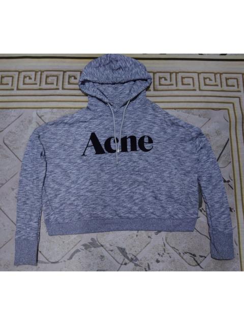 Acne Studios Acne Studios Gray Joghy Cropped Logo Hoodie