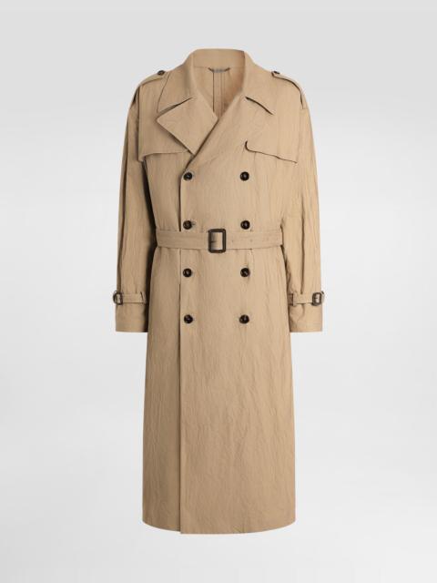 Dolce & Gabbana Crinkled effect cotton trench coat