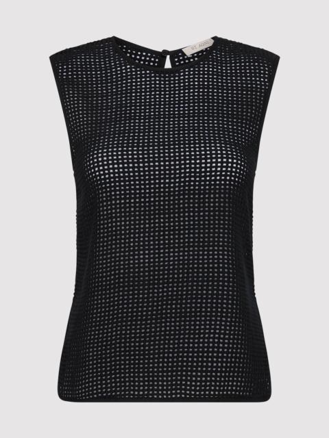 ST. AGNI Cotton Grid Shell Top - Black