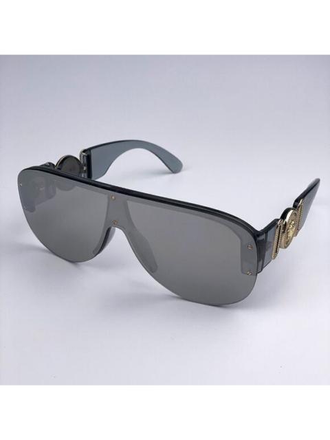 VERSACE NEW Versace VE4391 311/6G Clear Gray Silver Mirrored Shield Unisex Sunglasses