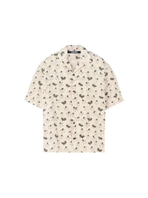 floral-print short-sleeve shirt