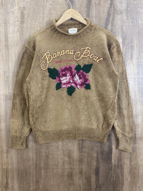 Other Designers Japanese Brand - Banana Boat Brown Flower Knit Sweaters #1856