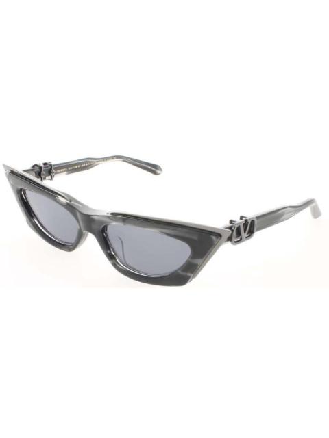 Valentino Valentino Ladies Black Rectangular Sunglasses VGOLDCUTIVLS113B55