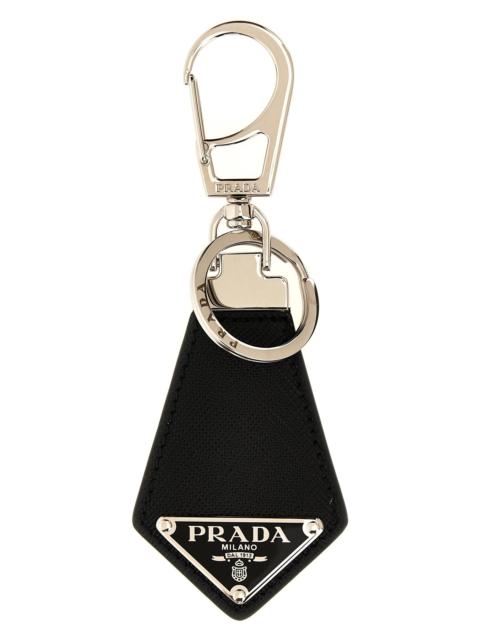 Prada Saffiano logo keyring