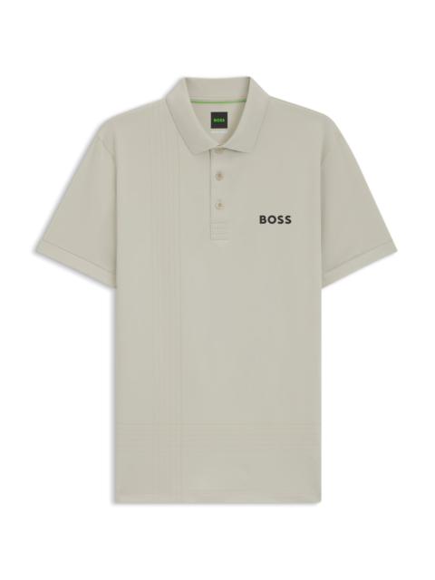 BOSS ACTIVE QUICK-DRY POLO SHIRT WITH CHECK ARTWORK