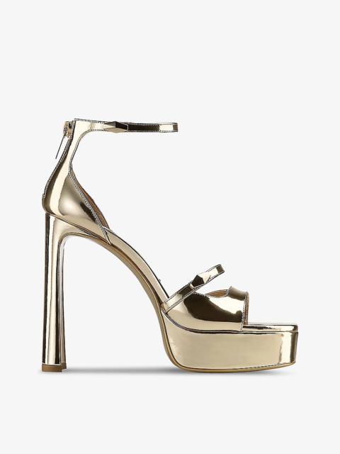 Claressa Platform 125 metallic-leather heeled sandals