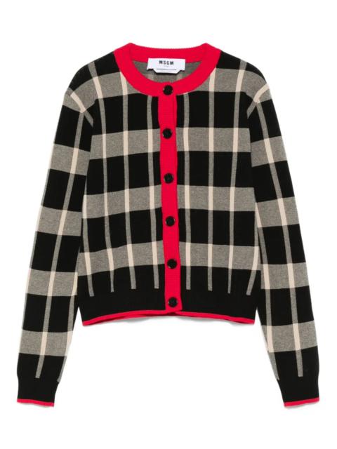 MSGM Maglia Cropped Plaid Cardigan