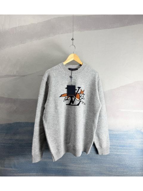 Louis Vuitton Louis Vuitton Grey Fox-Motif Cashmere Knit Sweater
