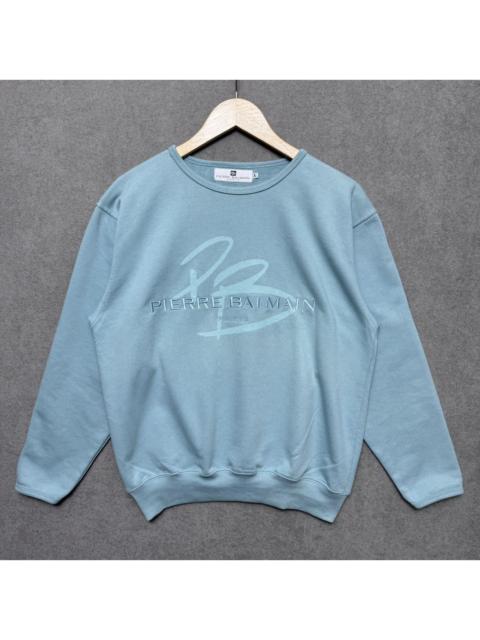 Balmain Pierre Balmain Embroidered Baby Blue Spell Out Logo