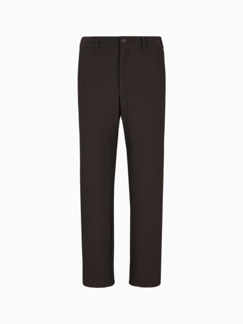 GIORGIO ARMANI Technical waffle flat-front trousers