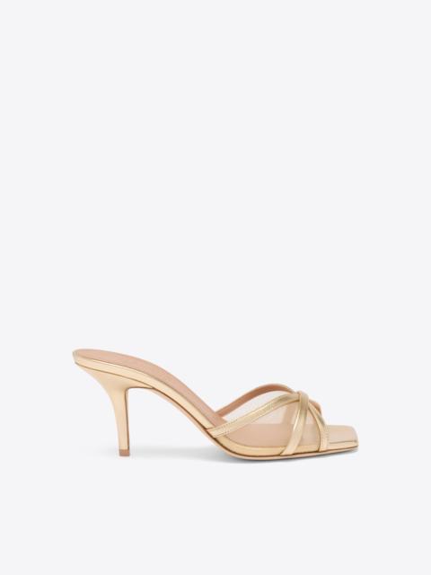 MALONE SOULIERS Perla 70 Gold Mesh Heeled Sandals
