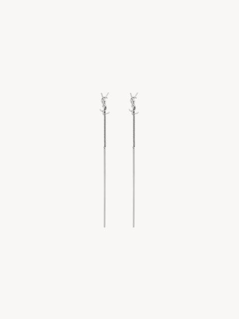 SAINT LAURENT CASSANDRE THREADER EARRINGS IN METAL
