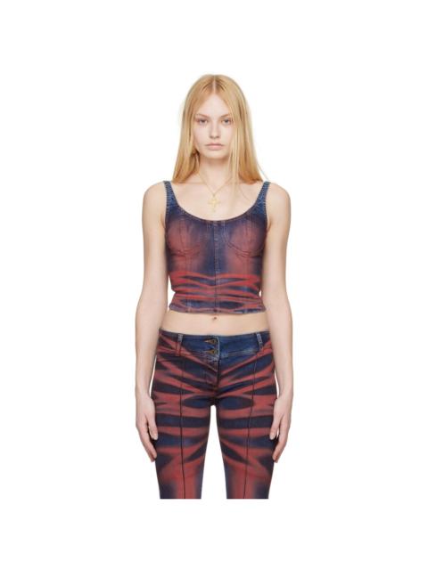 KNWLS Red & Navy Harley Denim Tank Top