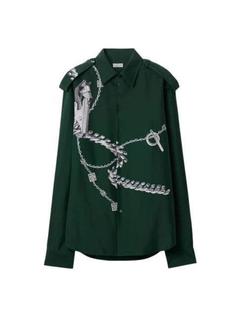 Burberry Burberry Knight Hardware Print Silk Shirt