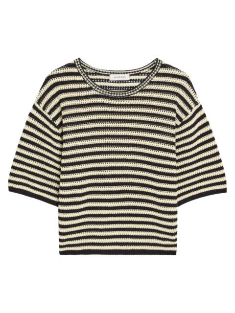ANINE BING Anine Bing Theo Striped Cotton-blend T-shirt