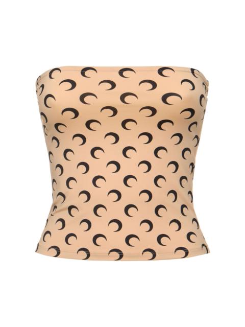 Marine Serre "Moon" Printed Jersey Sleeveless Tube Top