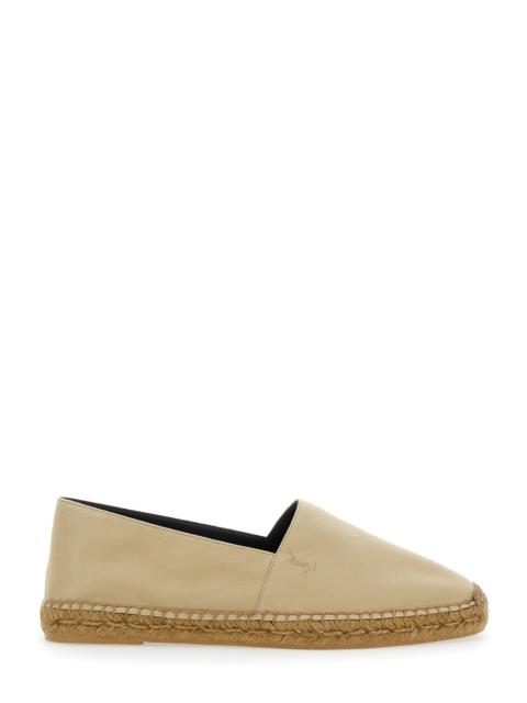 SAINT LAURENT Saint Laurent Men Beige Espadrilles With Tonal Cassandre Embroidery On The Front And Almond Toe In C