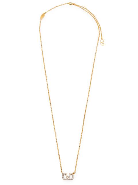 Valentino Valentino Garavani VLogo crystal-embellished necklace