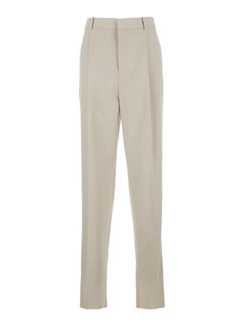 SAINT LAURENT Saint Laurent Men Beige Pants With Belt Loops In Wool Man