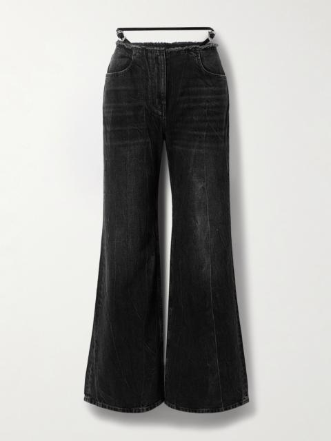 Givenchy Distressed Low-rise Wide-leg Jeans
