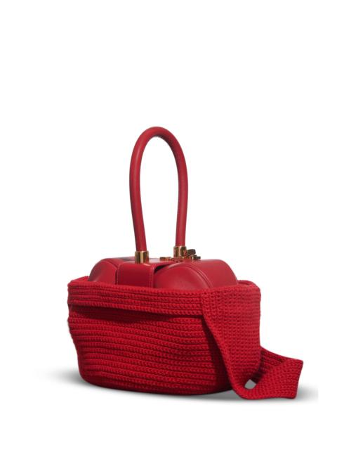 GABRIELA HEARST Crossover Knit Bag in Red Cashmere