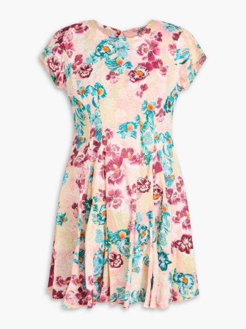 Agua by Agua Bendita Pupe Prado embroidered floral-print linen mini dress