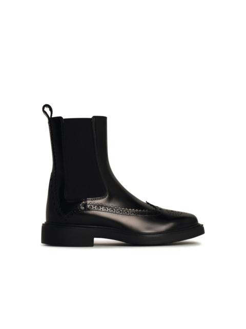 Tod's Tod's Black Leather Blend Ankle Boots Woman
