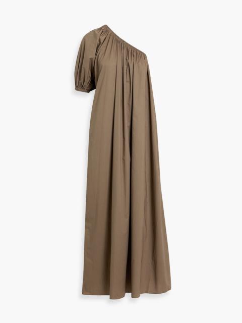 MATTEAU One-shoulder cotton-poplin maxi dress
