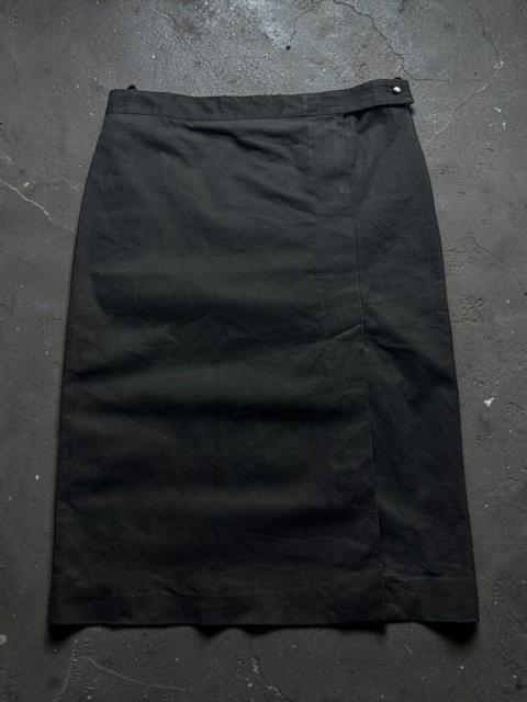 GUCCI Archive 00s Gucci by Tom Ford Pencil Midi Cotton Skirt Black