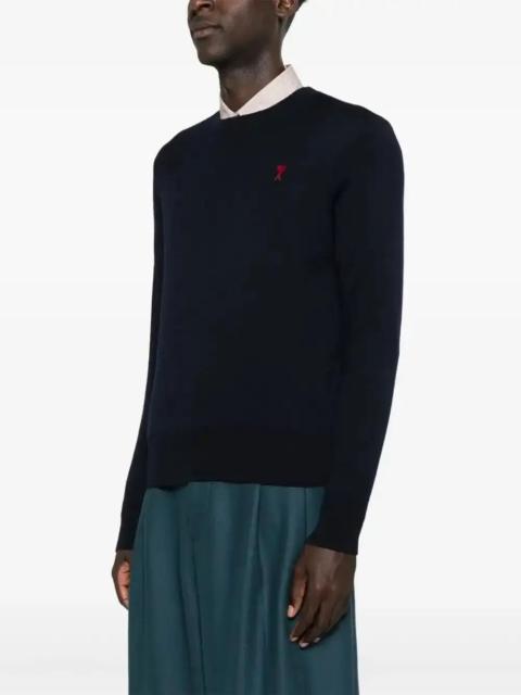 AMI Paris Ami Alexandre Mattiussi Men Crewneck Sweater With Contrasted "Ami De Coeur"
