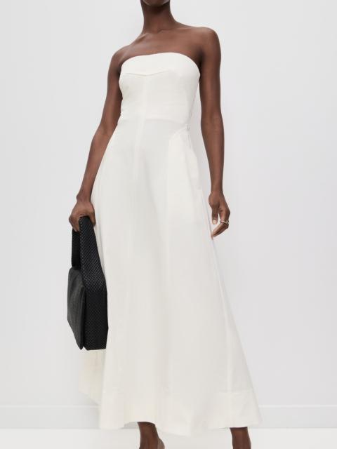 ST. AGNI Sculpted Cotton Strapless Dress