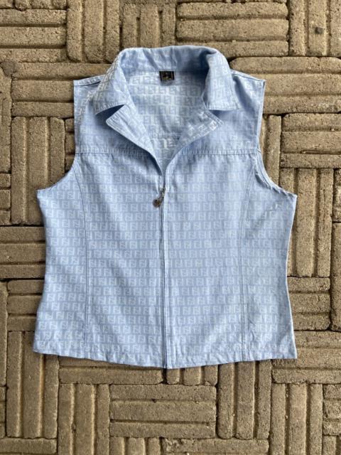 FENDI Fendi monogram sleeveless zip-up collared vest