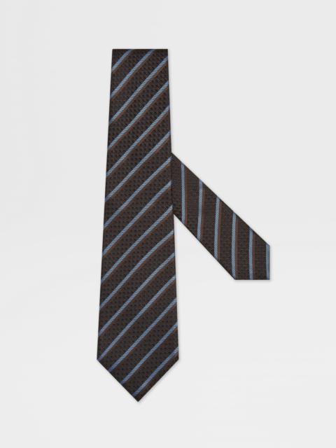ZEGNA DARK BROWN SILK TIE