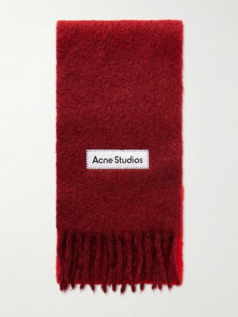 Acne Studios Fringed Appliquéd Felt Scarf