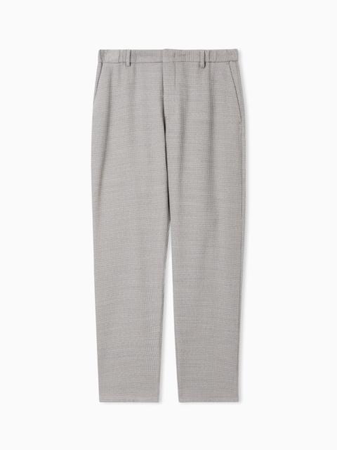 EMPORIO ARMANI 3D WAFFLE-EFFECT WOOL-JERSEY TROUSERS