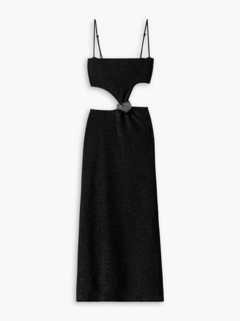 Johanna Ortiz Sueño Costero cutout embellished metallic stretch-jersey midi dress