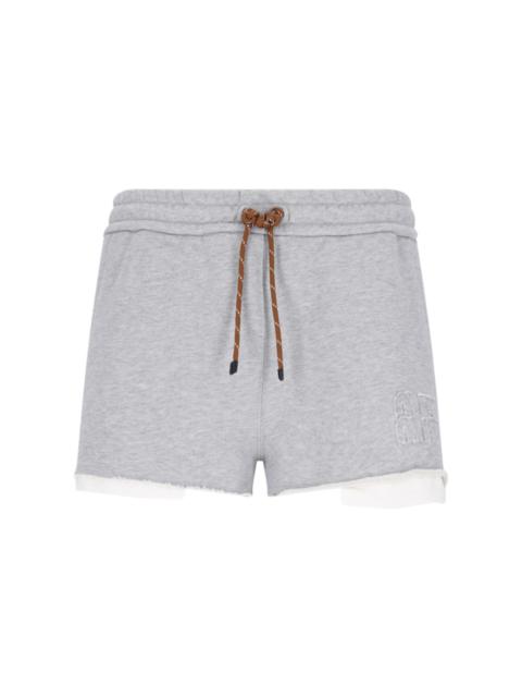 Miu Miu Women Logo Jogger Shorts