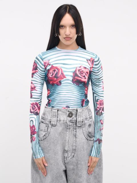 Jean Paul Gaultier Flower Body Morphing Print Top