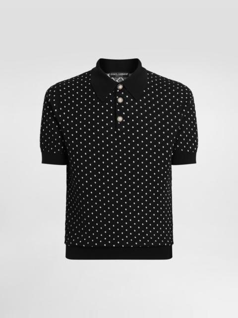 Dolce & Gabbana Micro-dot stitch polo shirt