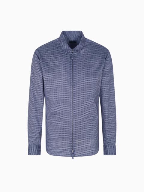 GIORGIO ARMANI PATTERNED ZIP SHIRT JACKET