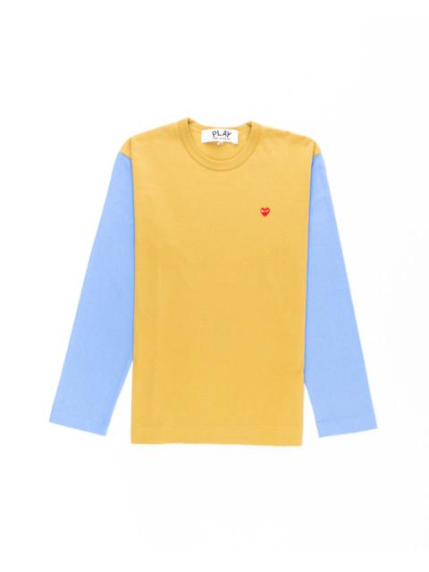 Comme des Garçons PLAY Bi-Color Small Heart Long Sleeve Tee