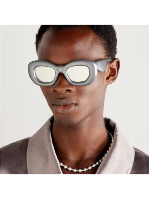 Loewe Loewe Sunglasses LW40117I 20C Metallized Silver Grey Smoke Mirror Cat Eye NEW