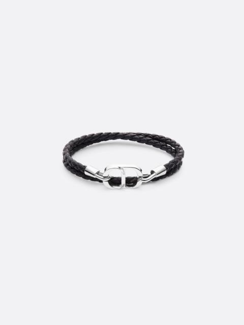 Dior CD Icon Braided Leather Bracelet