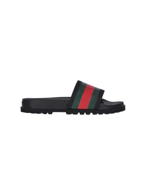 GUCCI GUCCI - WEB RUBBER SLIDE