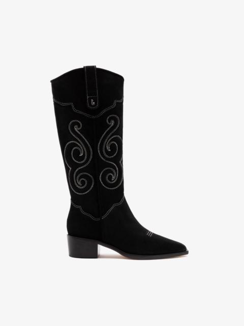 Larroudé Paloma Boot In Black Suede