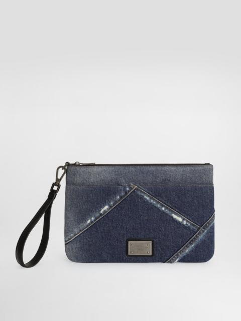 Dolce & Gabbana Denim patchwork necessaire