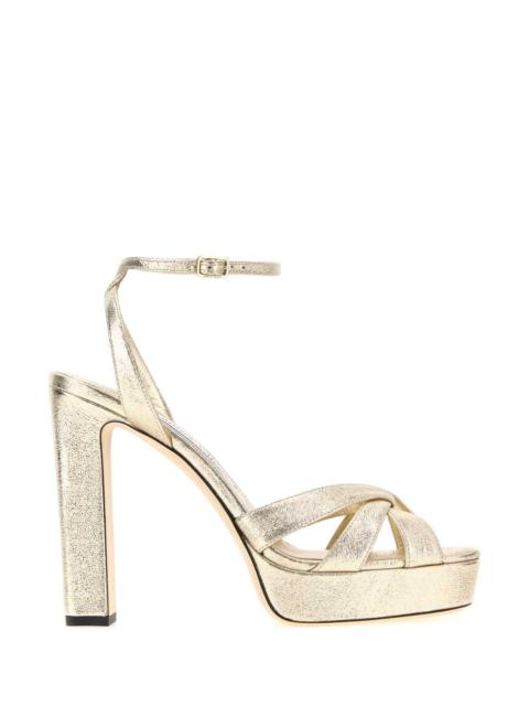 JIMMY CHOO Jimmy Choo Women Gold Fabric Kove 120 Sandals