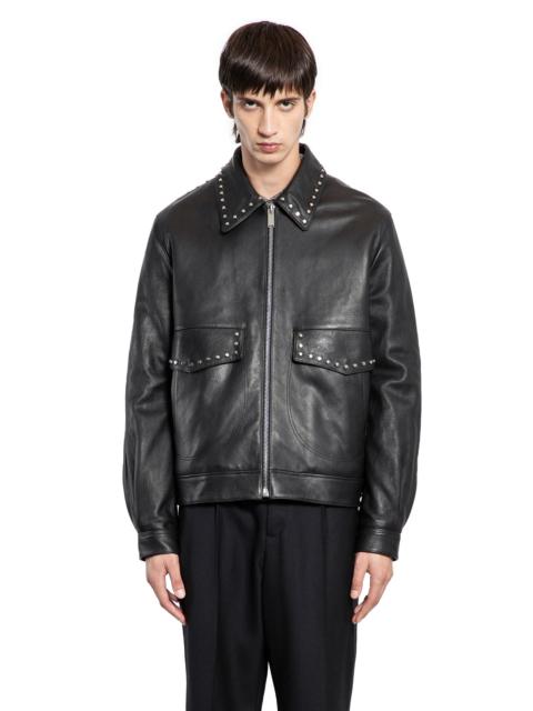 Alexander McQueen Studded Leather Aviator Jacket
