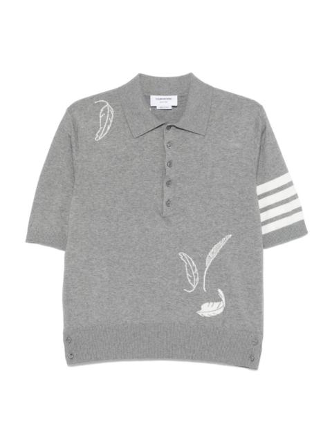Thom Browne Feather Intasia 4-Bar Polo Men