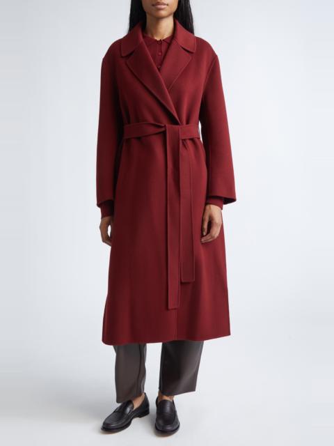 Max Mara Max Mara Luna Virgin Wool Wrap Coat in Raspberry at Nordstrom